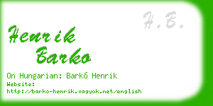 henrik barko business card